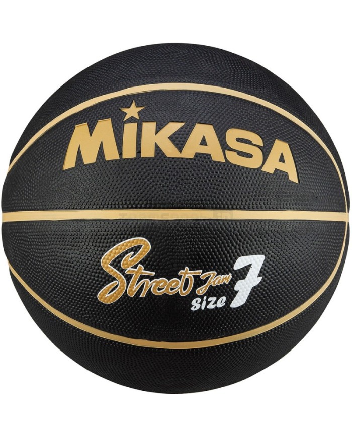 Pallone da Basket Mikasa Street Jam Gomma Vulcanizzato Nero Oro N°7 BKGL Pallone da Basket Mikasa Street Jam Gomma Vulcanizzato Nero Oro N°7 BKGL