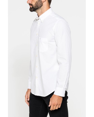 CAMICIA FANTASIA TINTO FILO CON COLLO BUTTON-DOWN