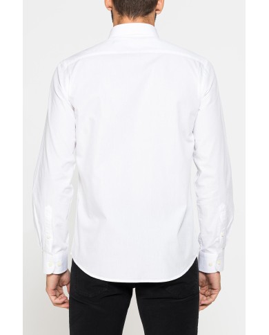 CAMICIA FANTASIA TINTO FILO CON COLLO BUTTON-DOWN