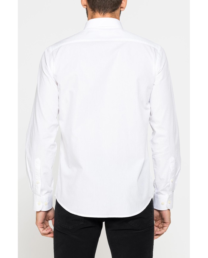 CAMICIA FANTASIA TINTO FILO CON COLLO BUTTON-DOWN