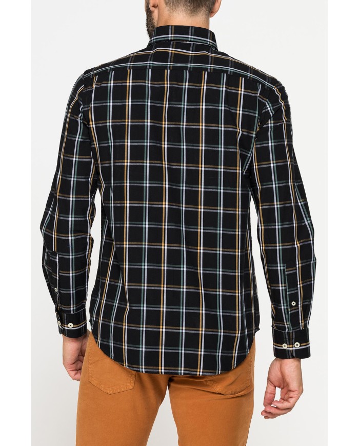 CAMICIA FANTASIA TINTO FILO CON COLLO BUTTON-DOWN