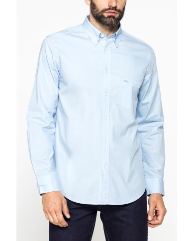 CAMICIA FANTASIA TINTO FILO CON COLLO BUTTON-DOWN