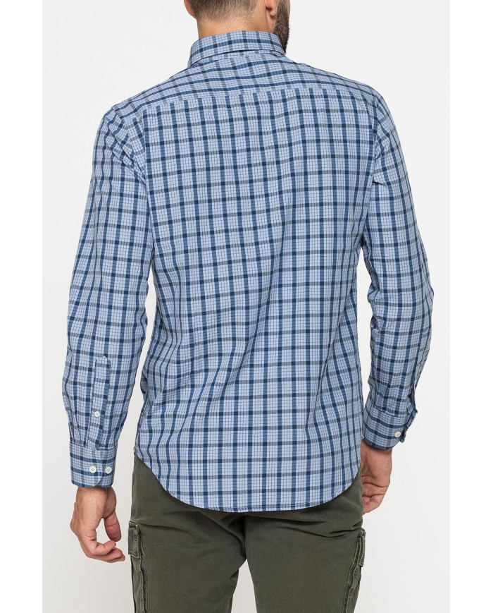 CAMICIA FANTASIA TINTO FILO CON COLLO BUTTON-DOWN