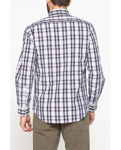 CAMICIA FANTASIA TINTO FILO CON COLLO BUTTON-DOWN