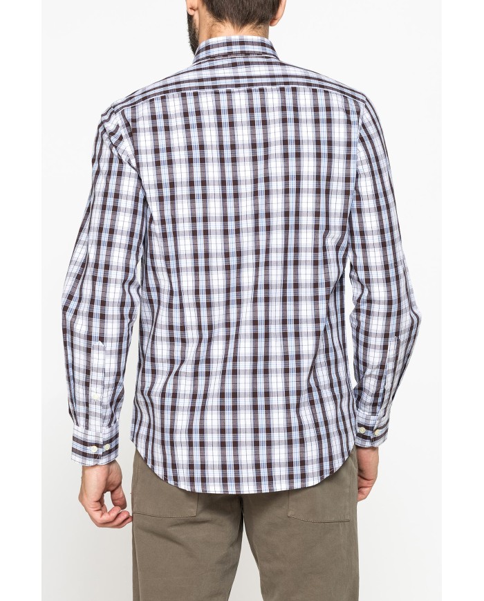 CAMICIA FANTASIA TINTO FILO CON COLLO BUTTON-DOWN