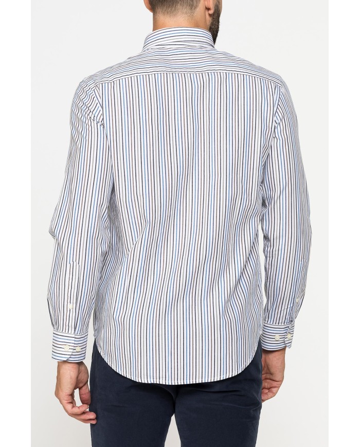 CAMICIA FANTASIA TINTO FILO CON COLLO BUTTON-DOWN