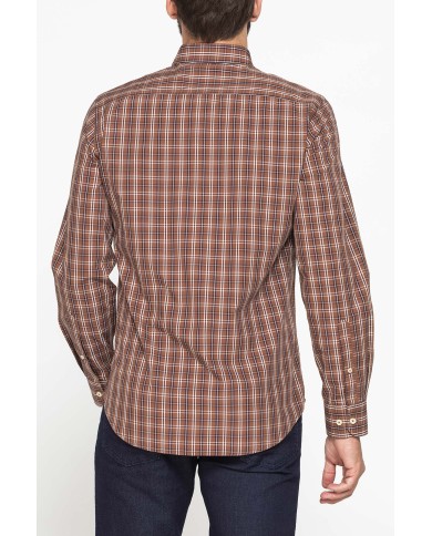 CAMICIA FANTASIA TINTO FILO CON COLLO BUTTON-DOWN