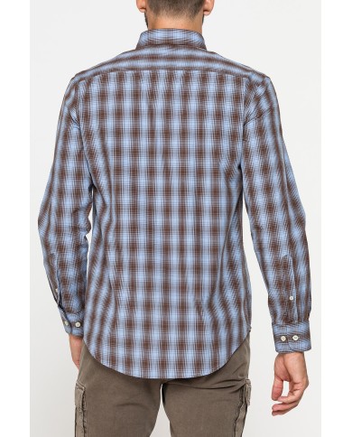 CAMICIA FANTASIA TINTO FILO CON COLLO BUTTON-DOWN