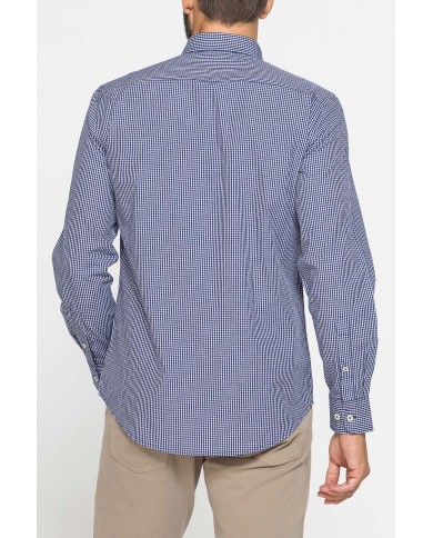 CAMICIA FANTASIA TINTO FILO CON COLLO BUTTON-DOWN