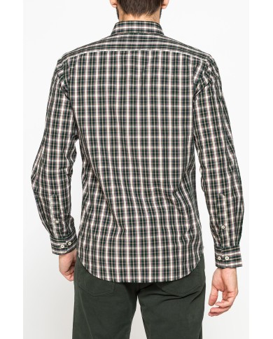 CAMICIA FANTASIA TINTO FILO CON COLLO BUTTON-DOWN