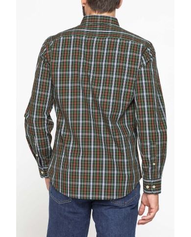 CAMICIA FANTASIA TINTO FILO CON COLLO BUTTON-DOWN