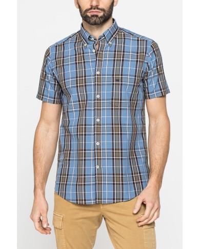 CAMICIA A MANICA CORTA IN COTONE CON FANTASIA