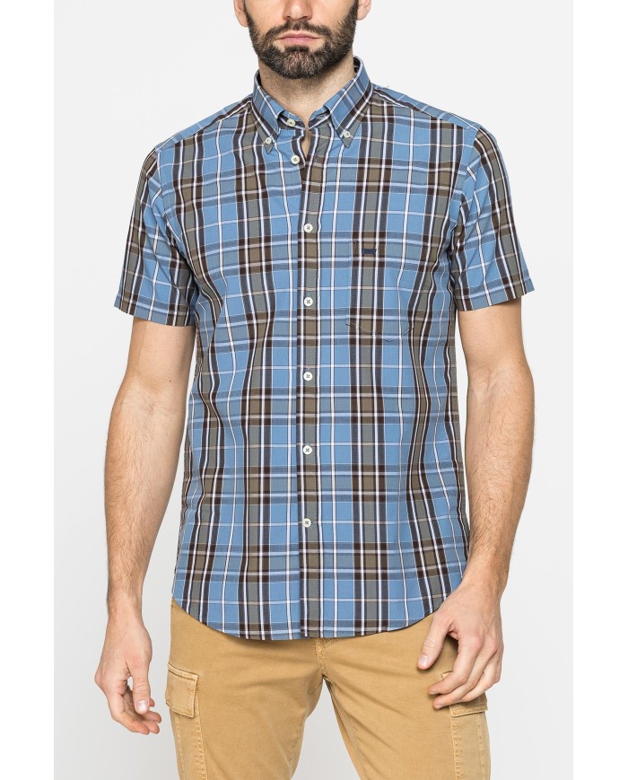 CAMICIA A MANICA CORTA IN COTONE CON FANTASIA