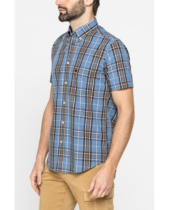 CAMICIA A MANICA CORTA IN COTONE CON FANTASIA