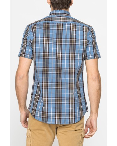 CAMICIA A MANICA CORTA IN COTONE CON FANTASIA