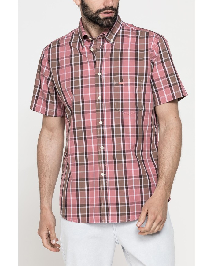 CAMICIA A MANICA CORTA IN COTONE CON FANTASIA