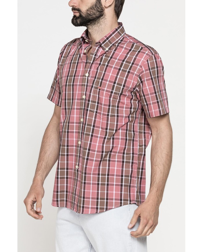 CAMICIA A MANICA CORTA IN COTONE CON FANTASIA