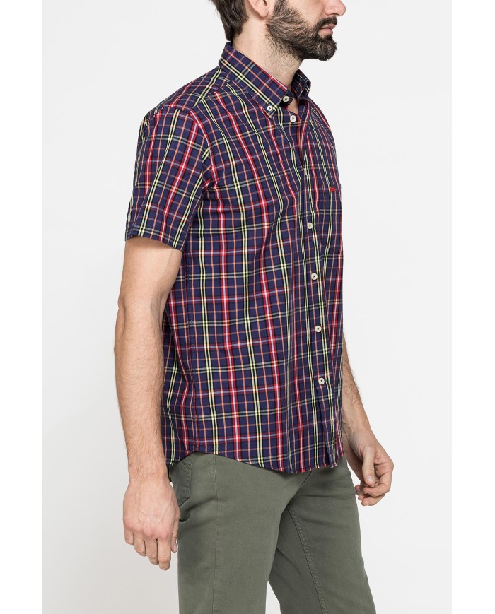 CAMICIA A MANICA CORTA IN COTONE CON FANTASIA