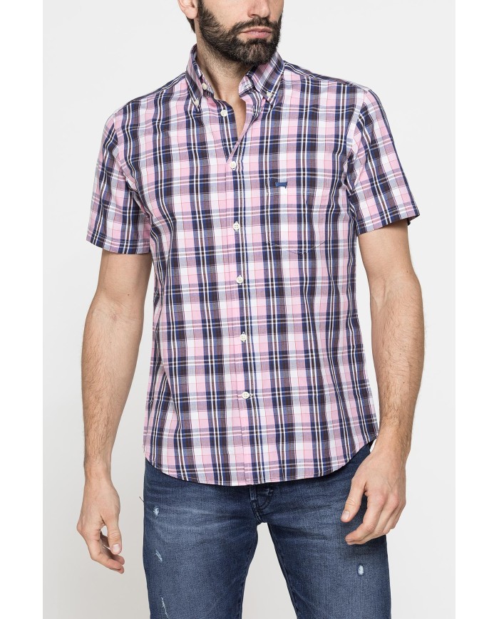 CAMICIA A MANICA CORTA IN COTONE CON FANTASIA