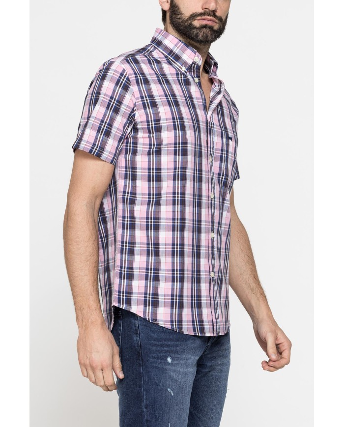 CAMICIA A MANICA CORTA IN COTONE CON FANTASIA