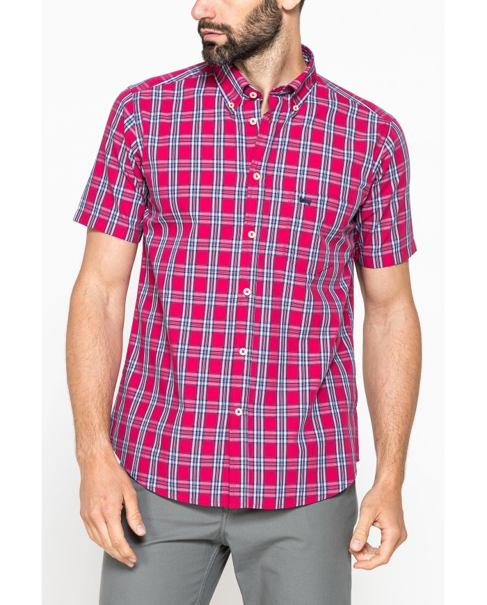 CAMICIA A MANICA CORTA IN COTONE CON FANTASIA