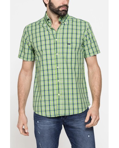 CAMICIA A MANICA CORTA IN COTONE CON FANTASIA