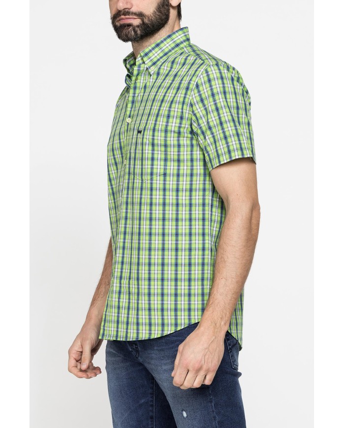 CAMICIA A MANICA CORTA IN COTONE CON FANTASIA