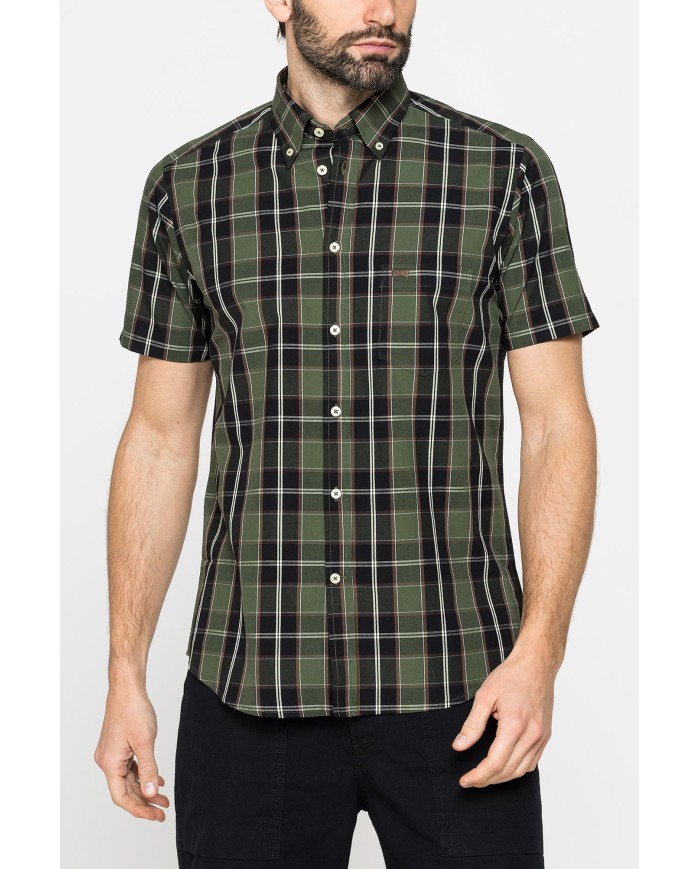 CAMICIA A MANICA CORTA IN COTONE CON FANTASIA