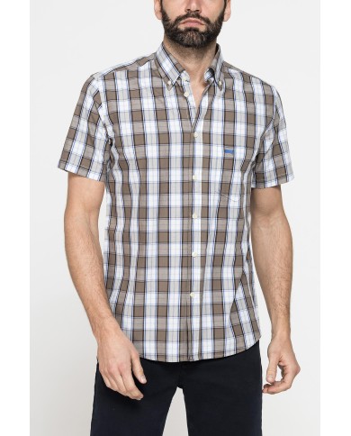 CAMICIA A MANICA CORTA IN COTONE CON FANTASIA