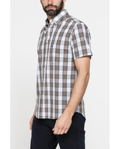 CAMICIA A MANICA CORTA IN COTONE CON FANTASIA