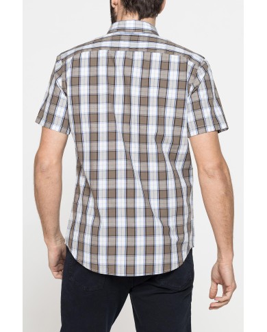 CAMICIA A MANICA CORTA IN COTONE CON FANTASIA