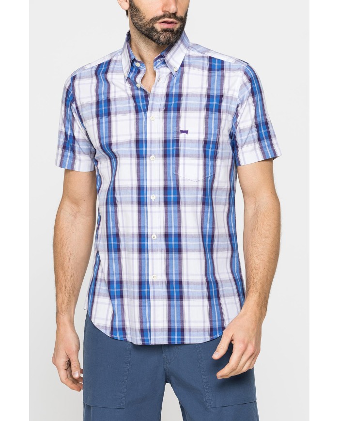 CAMICIA A MANICA CORTA IN COTONE CON FANTASIA