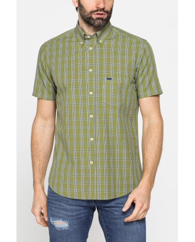 CAMICIA A MANICA CORTA IN COTONE CON FANTASIA