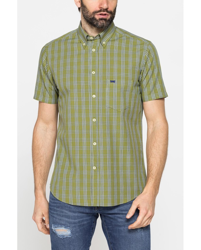 CAMICIA A MANICA CORTA IN COTONE CON FANTASIA