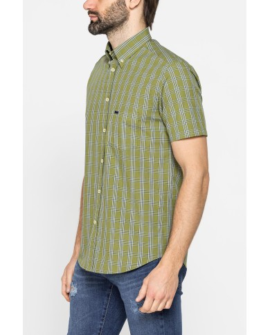 CAMICIA A MANICA CORTA IN COTONE CON FANTASIA