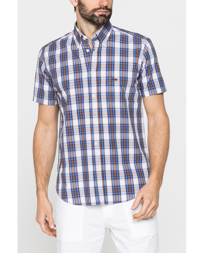 CAMICIA A MANICA CORTA IN COTONE CON FANTASIA