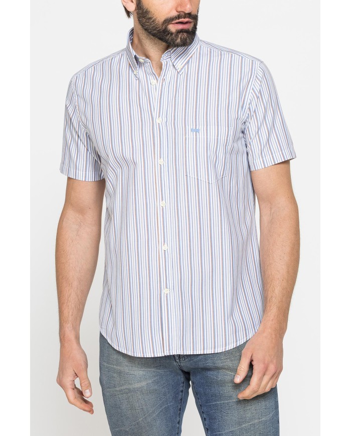 CAMICIA A MANICA CORTA IN COTONE CON FANTASIA