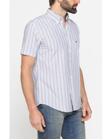 CAMICIA A MANICA CORTA IN COTONE CON FANTASIA