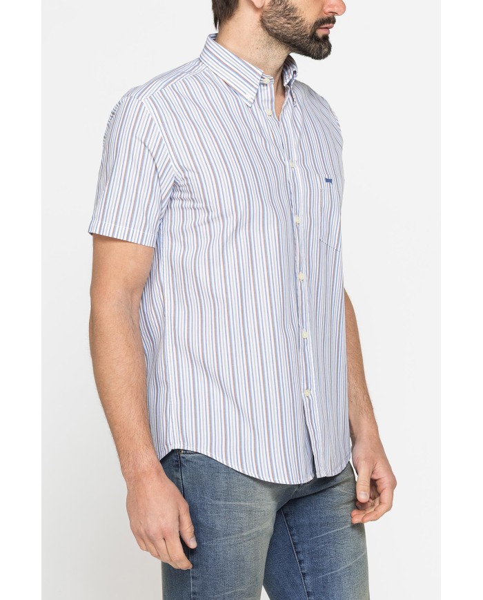 CAMICIA A MANICA CORTA IN COTONE CON FANTASIA