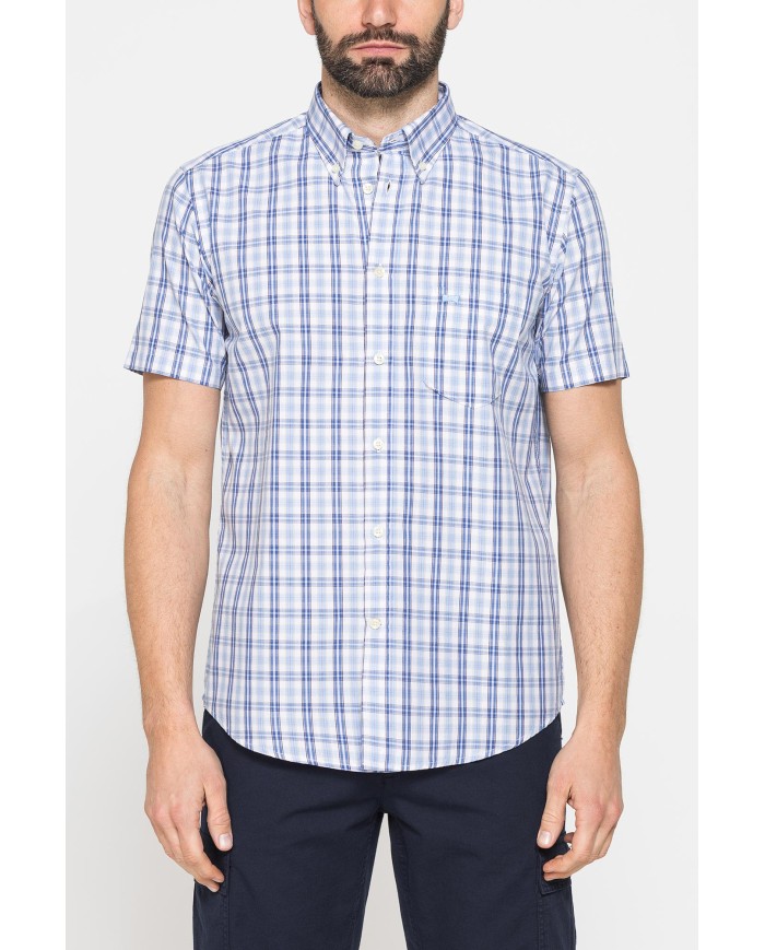 CAMICIA A MANICA CORTA IN COTONE CON FANTASIA