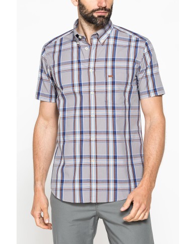 CAMICIA A MANICA CORTA IN COTONE CON FANTASIA