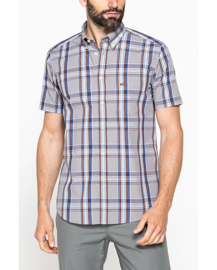 CAMICIA A MANICA CORTA IN COTONE CON FANTASIA