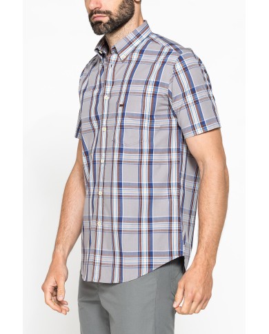 CAMICIA A MANICA CORTA IN COTONE CON FANTASIA