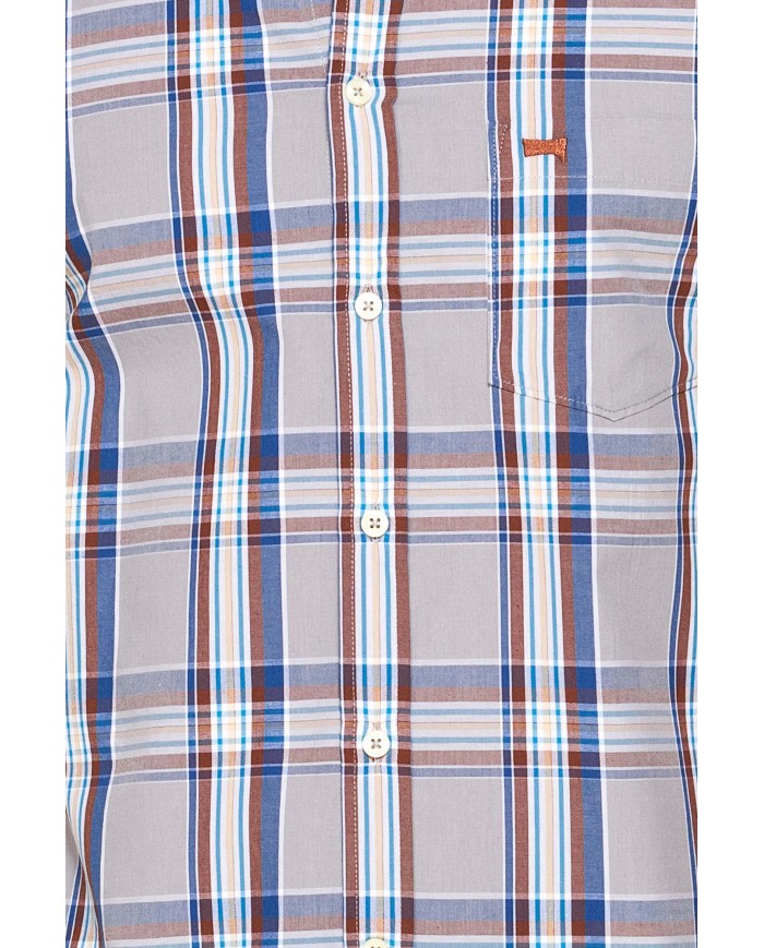 CAMICIA A MANICA CORTA IN COTONE CON FANTASIA