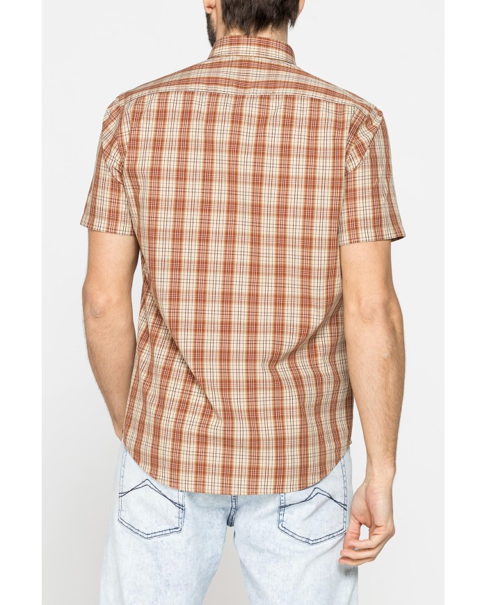 CAMICIA A MANICA CORTA IN COTONE CON FANTASIA