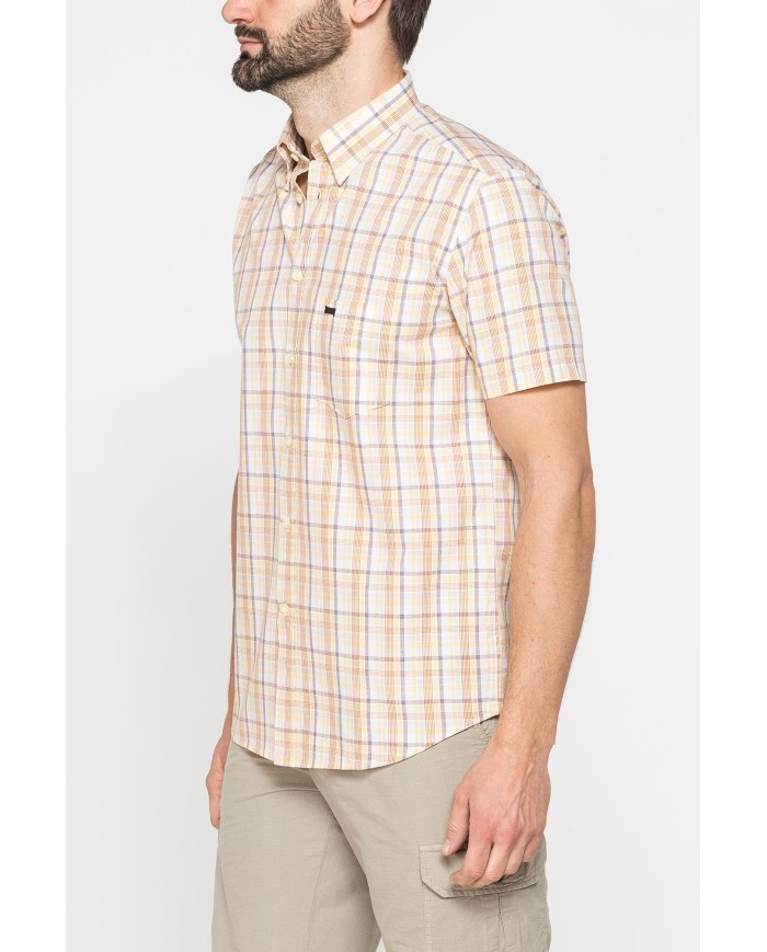 CAMICIA A MANICA CORTA IN COTONE CON FANTASIA