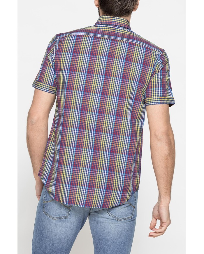 CAMICIA A MANICA CORTA IN COTONE CON FANTASIA