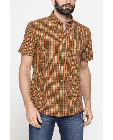 CAMICIA A MANICA CORTA IN COTONE CON FANTASIA