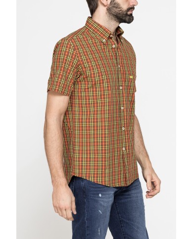 CAMICIA A MANICA CORTA IN COTONE CON FANTASIA