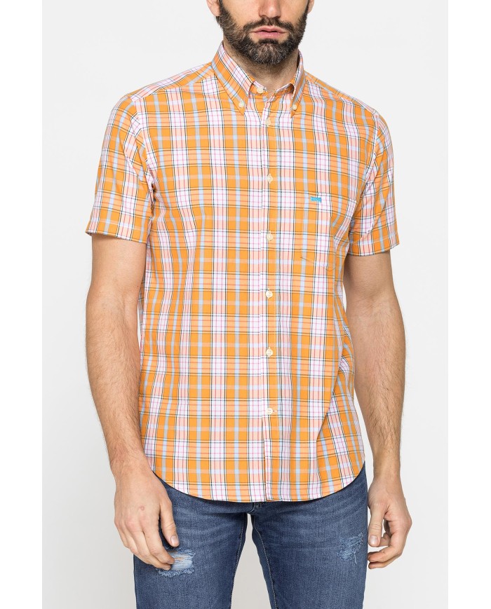 CAMICIA A MANICA CORTA IN COTONE CON FANTASIA